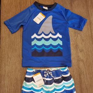 Gymboree Swim NWT 3T rash guard and swim shorts